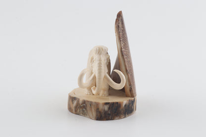 Carved woolly mammoth figurine