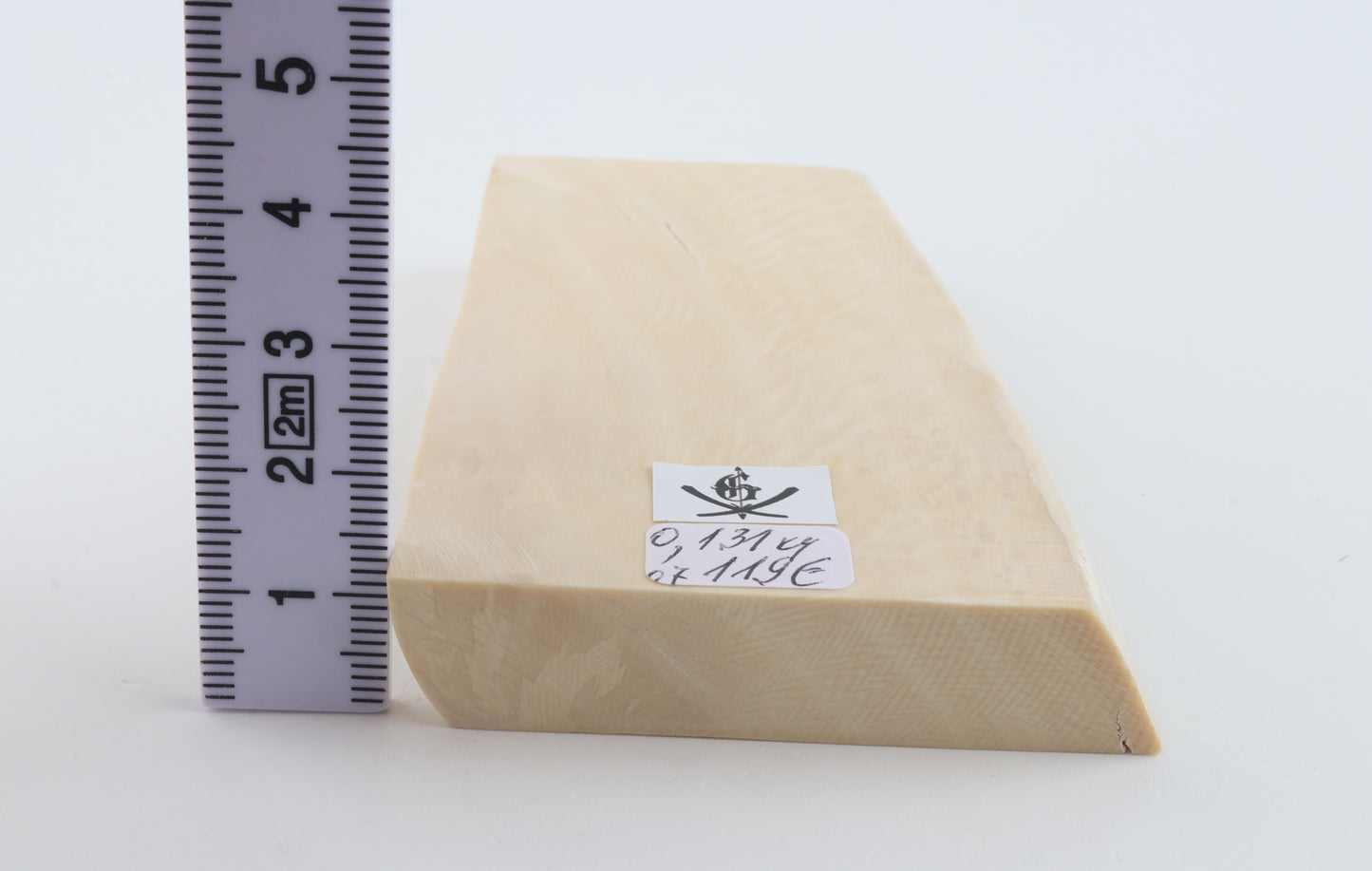 White mammoth ivory segment