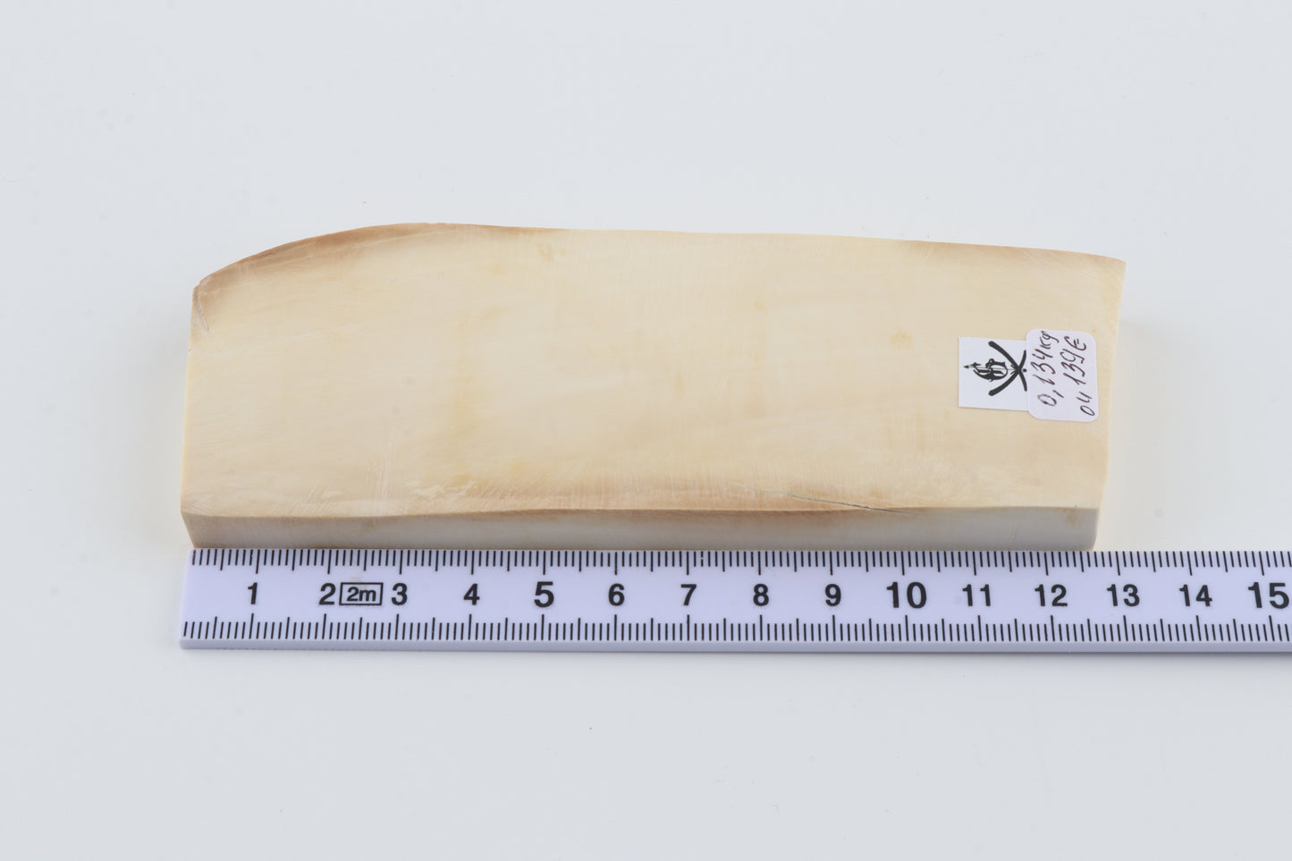 White mammoth ivory segment