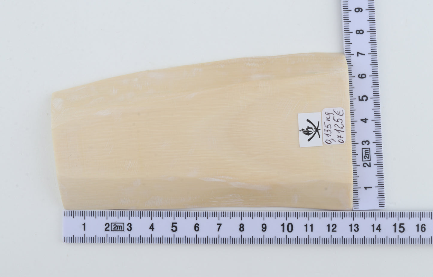White mammoth ivory segment
