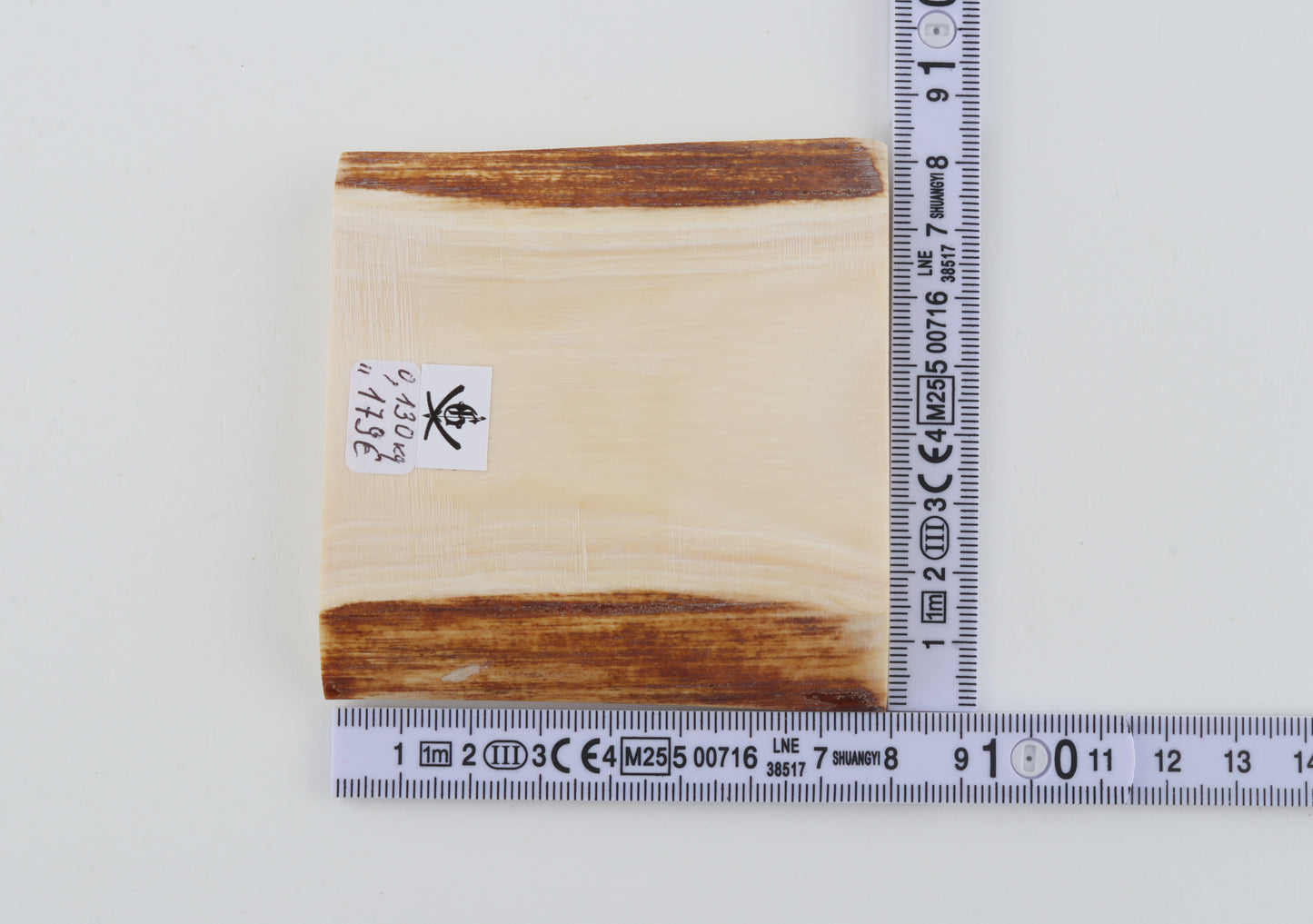 White mammoth ivory segment