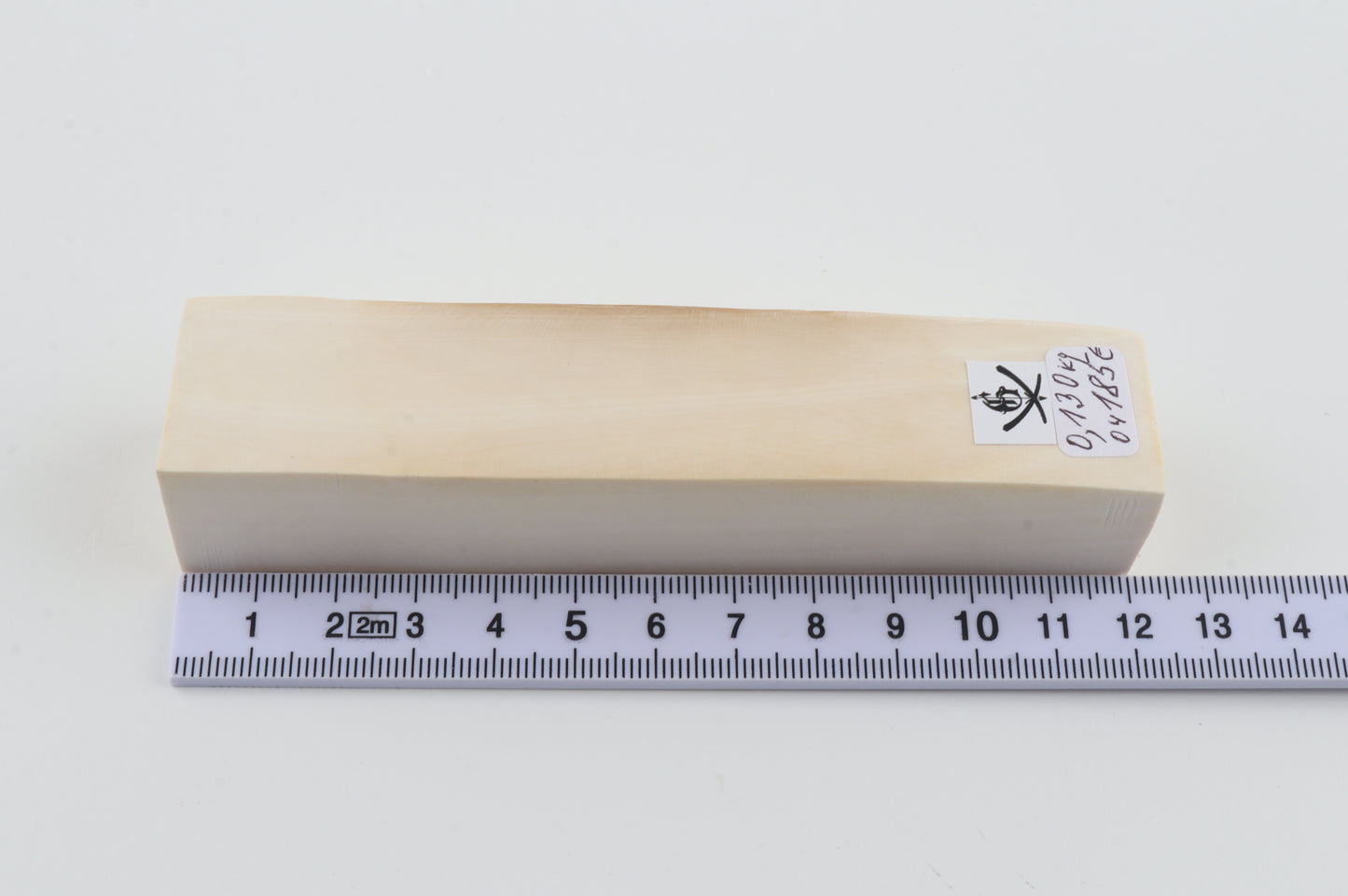 White mammoth ivory segment