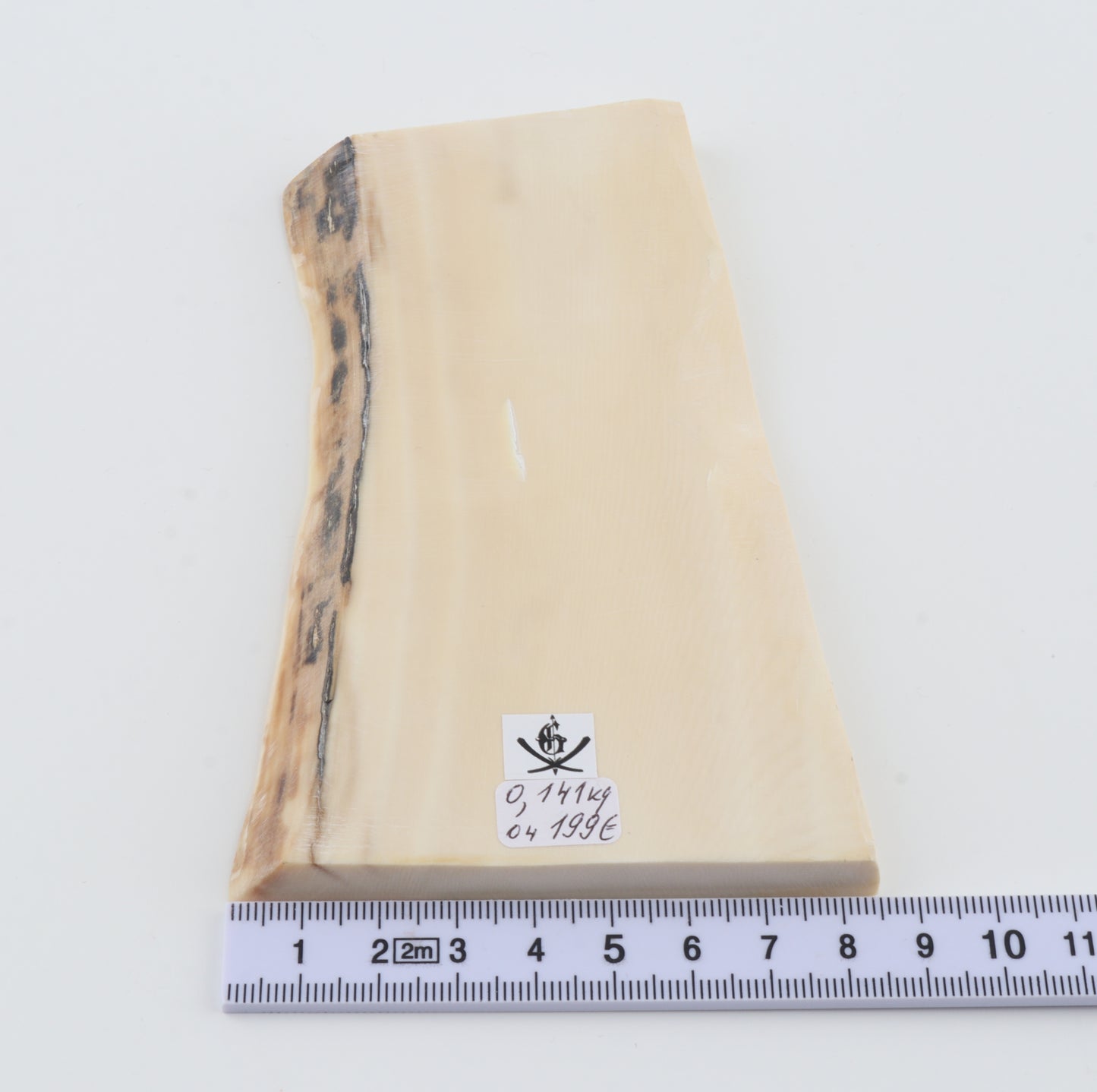 White mammoth ivory segment