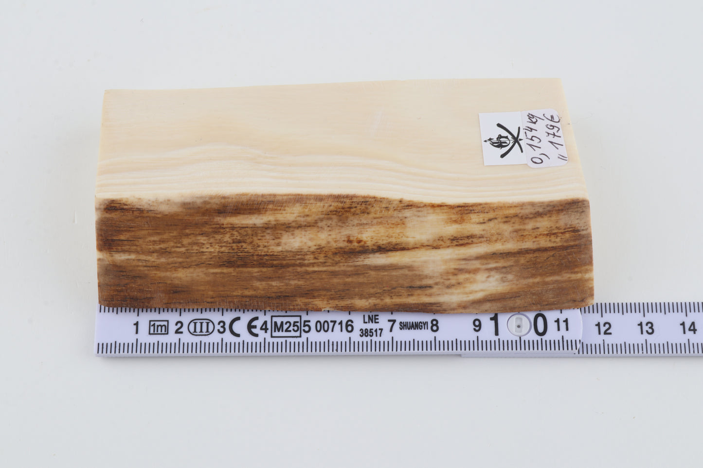 White mammoth ivory segment