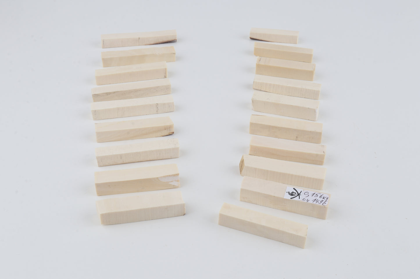 White mammoth ivory segments