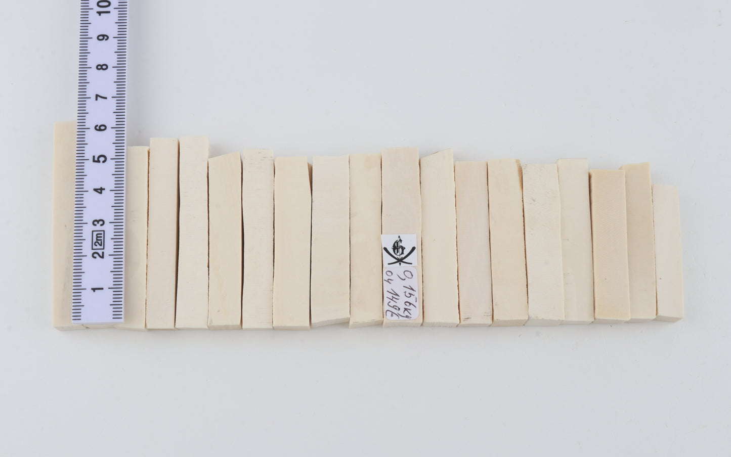 White mammoth ivory segments