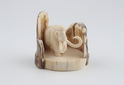 Carved woolly mammoth figurine