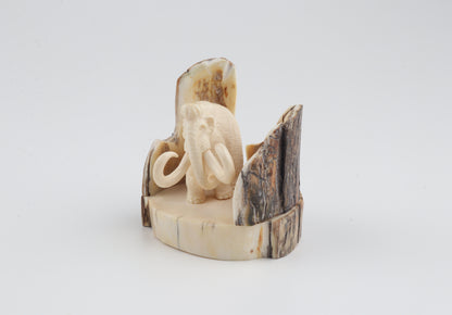 Carved woolly mammoth figurine