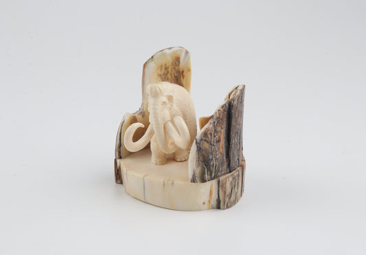 Carved woolly mammoth figurine
