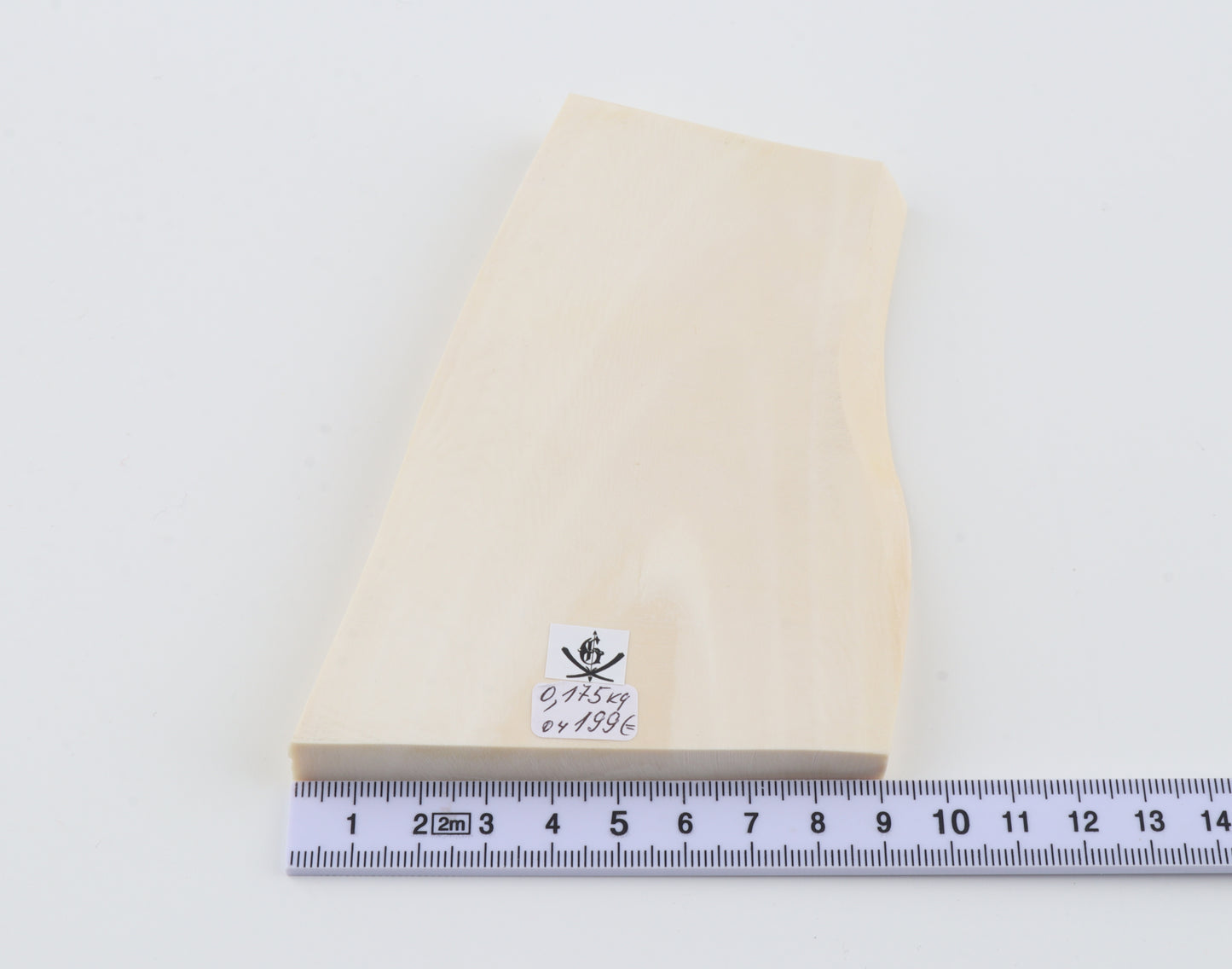 White mammoth ivory segment