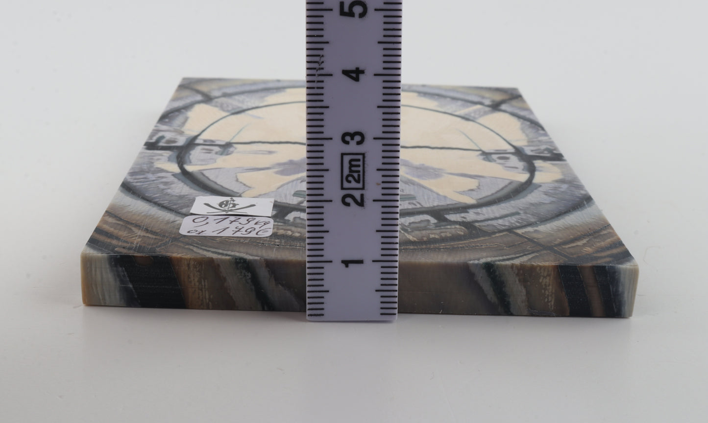 Stabilised mammoth ivory scales