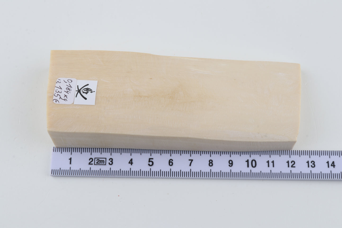 White mammoth ivory segment