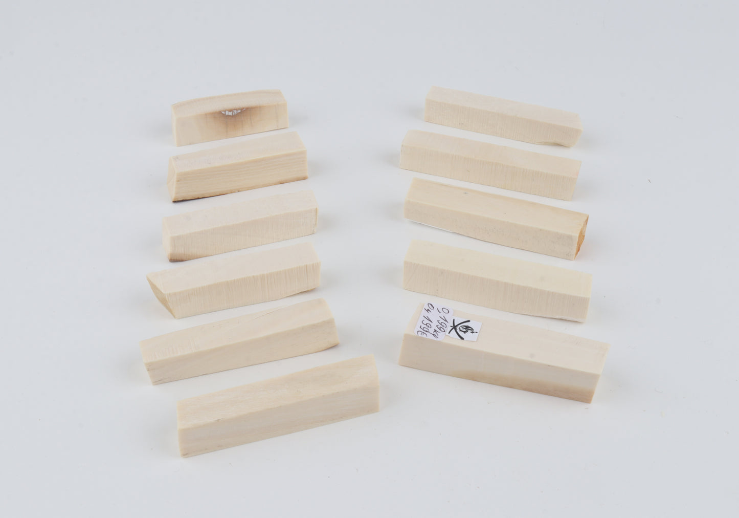 White mammoth ivory segments