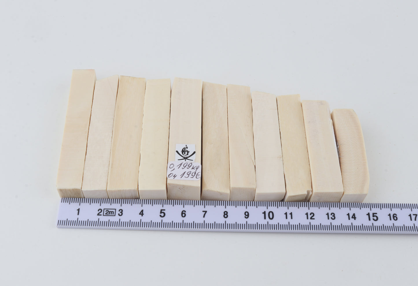 White mammoth ivory segments
