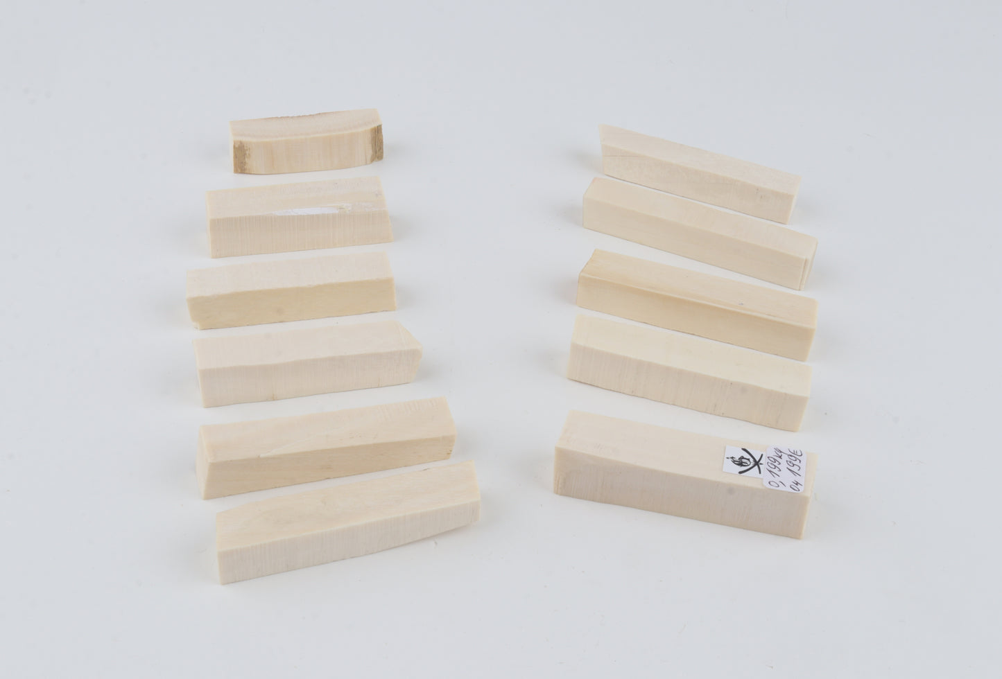 White mammoth ivory segments