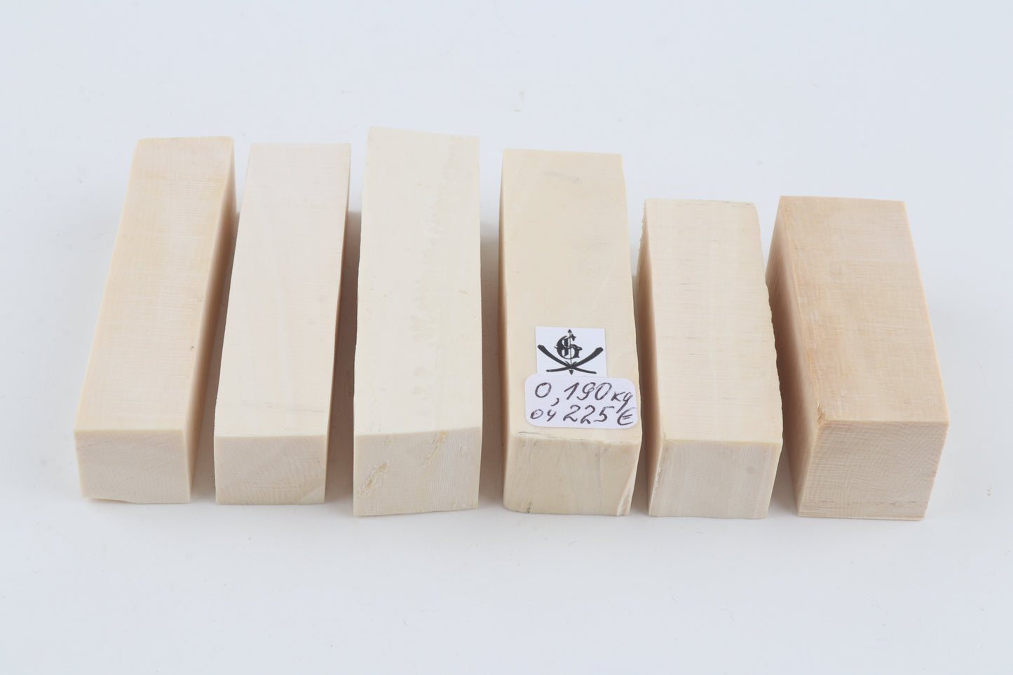 White mammoth ivory pieces