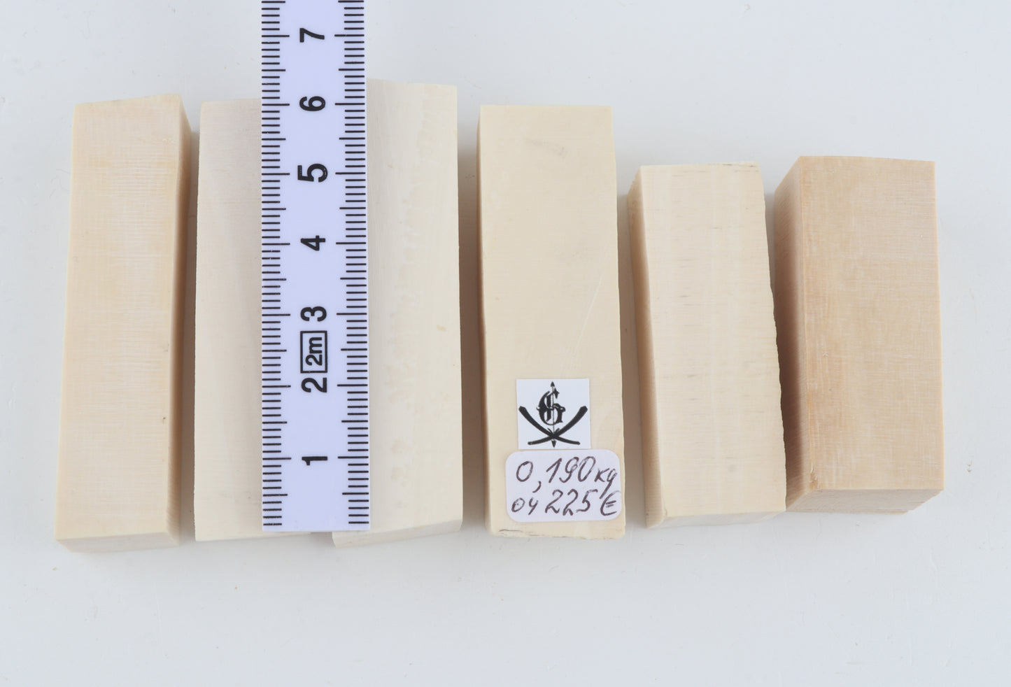 White mammoth ivory pieces