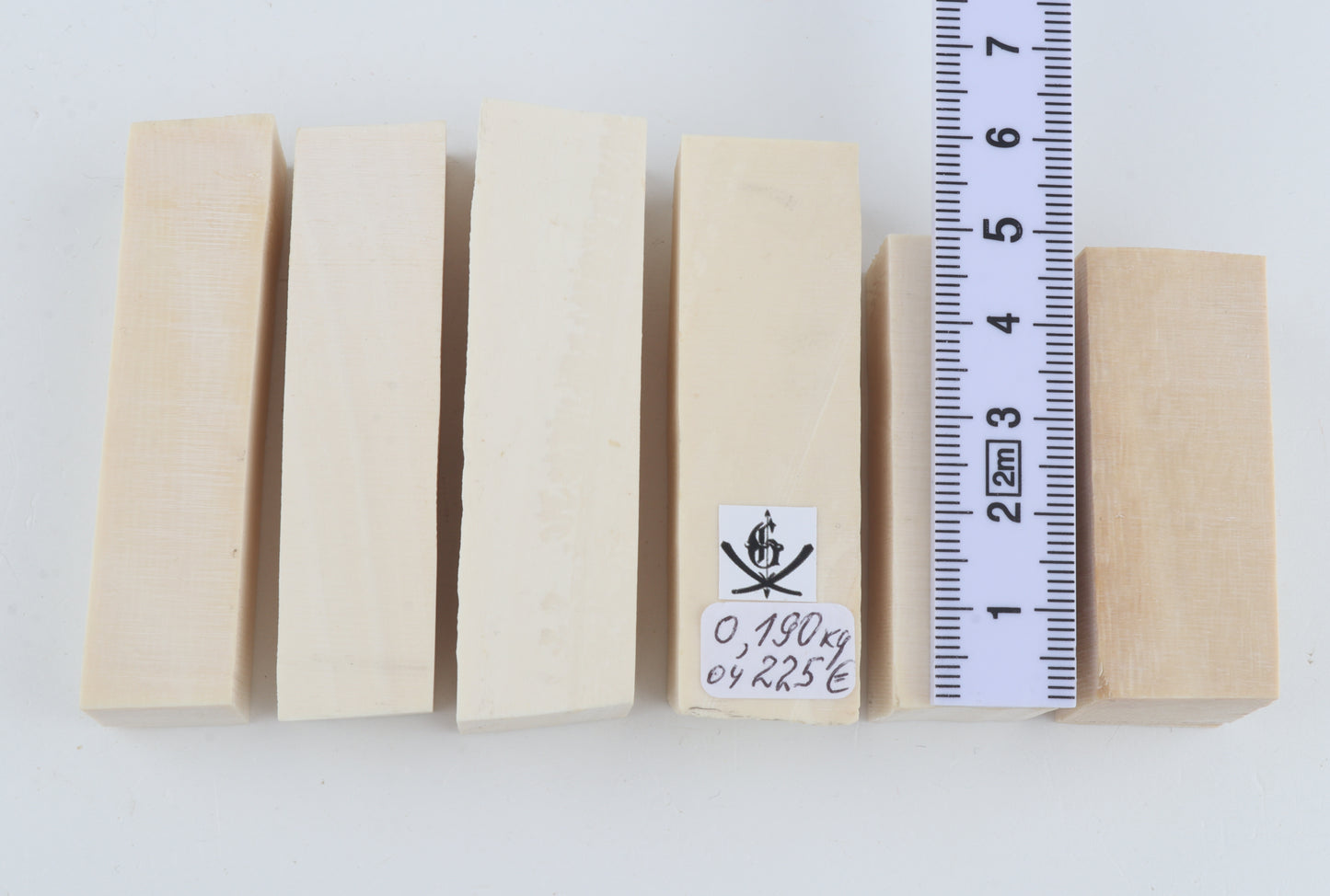 White mammoth ivory pieces