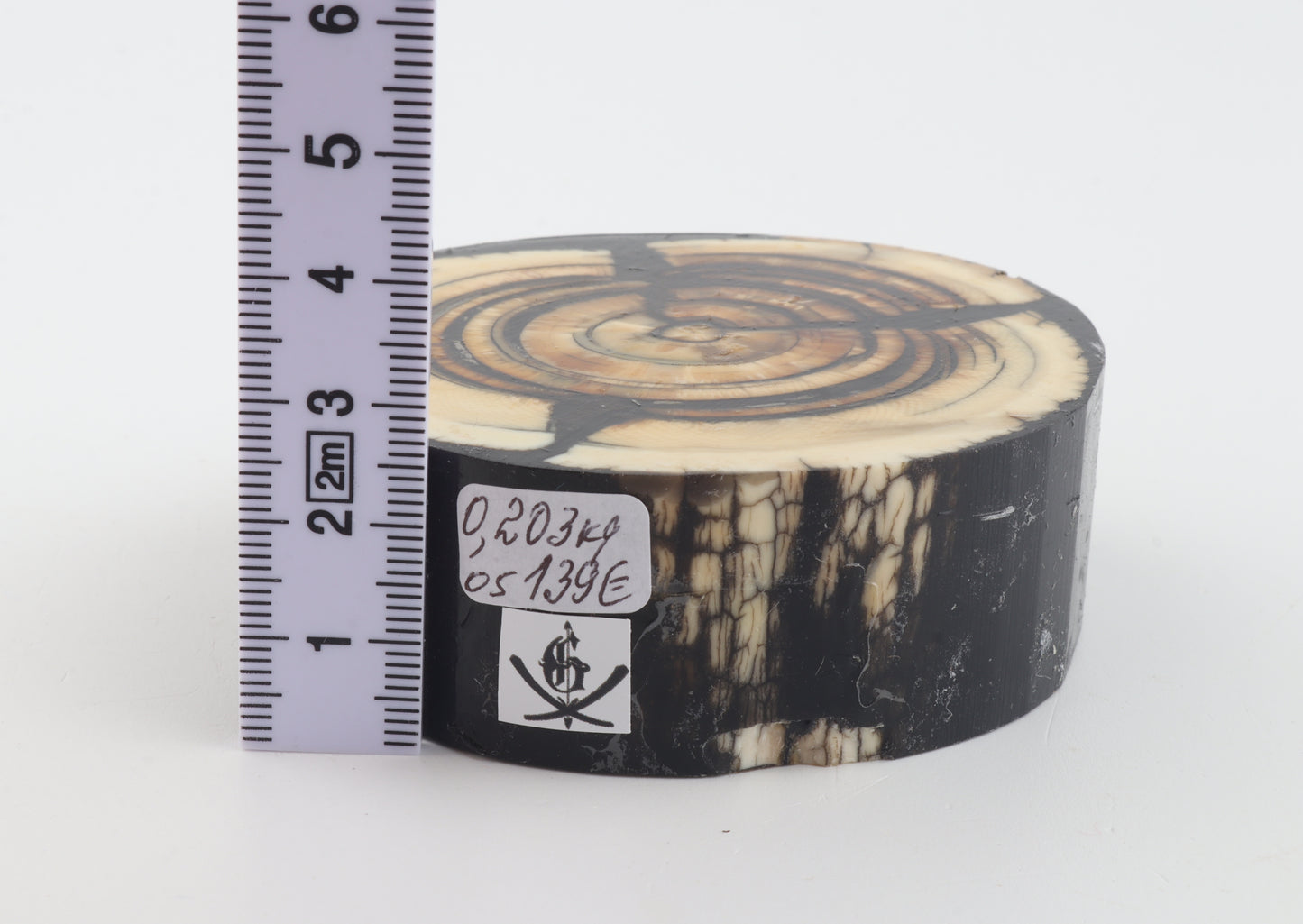 Stabilised mammoth ivory block