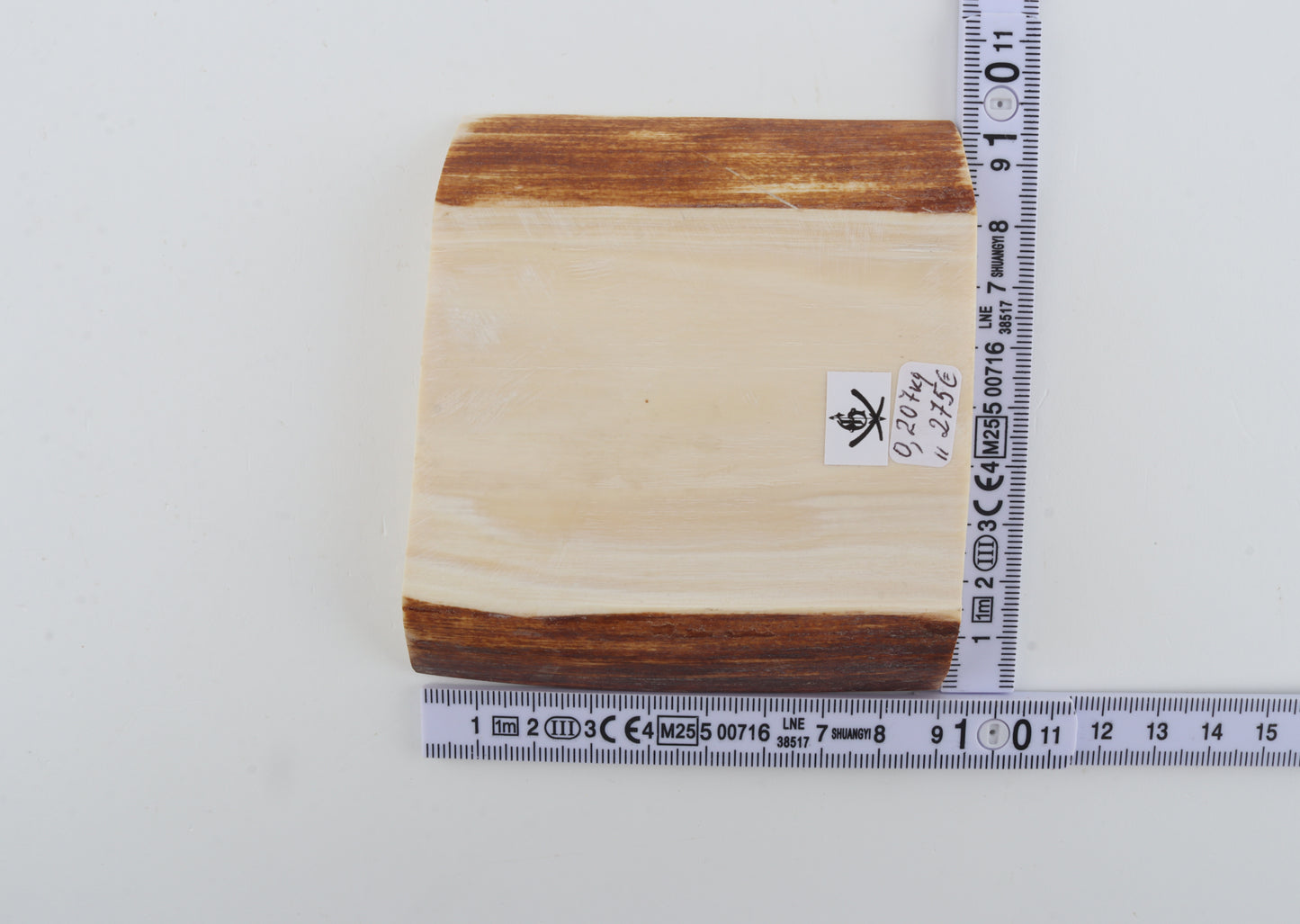 White mammoth ivory segment