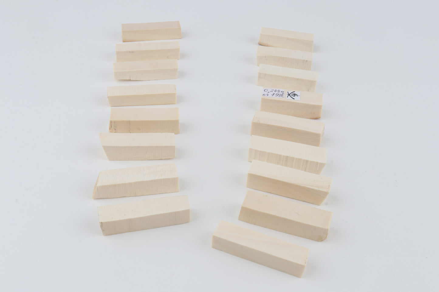 White mammoth ivory segments