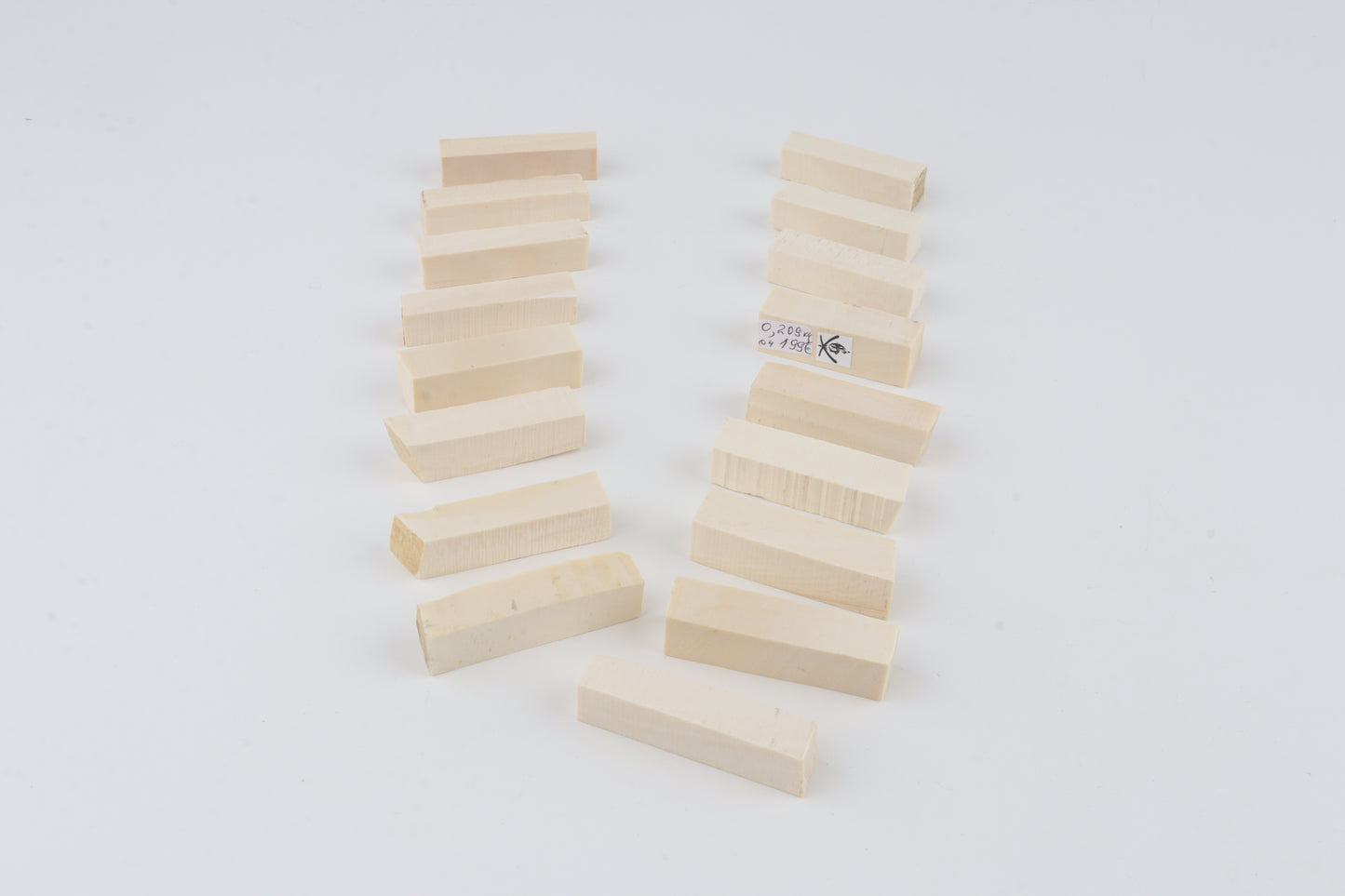 White mammoth ivory segments