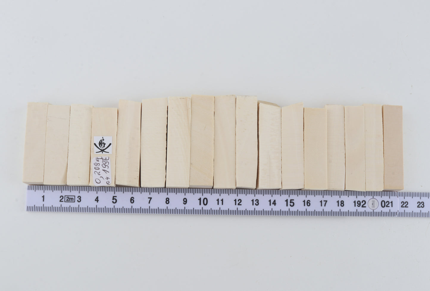 White mammoth ivory segments