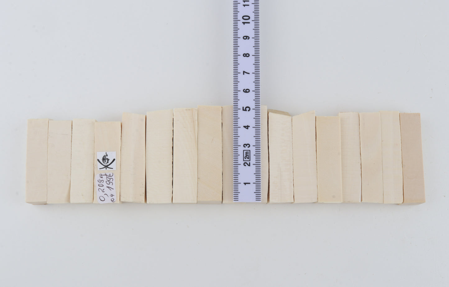 White mammoth ivory segments