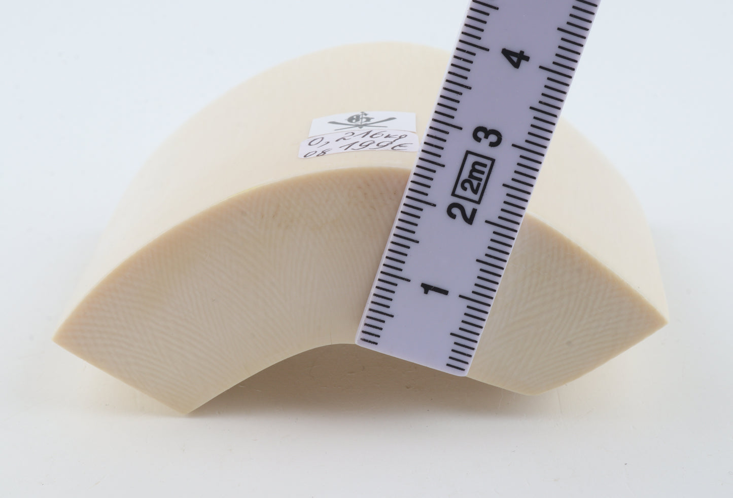 White mammoth ivory segment