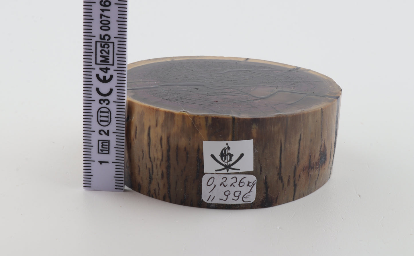 Stabilised mammoth ivory block