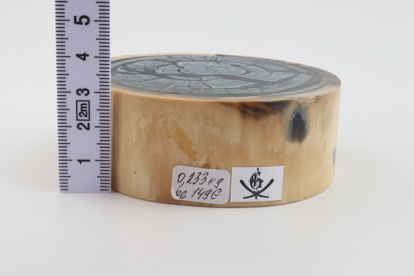 Stabilized mammoth ivory block