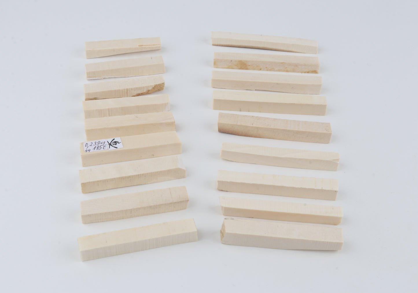 White mammoth ivory segments