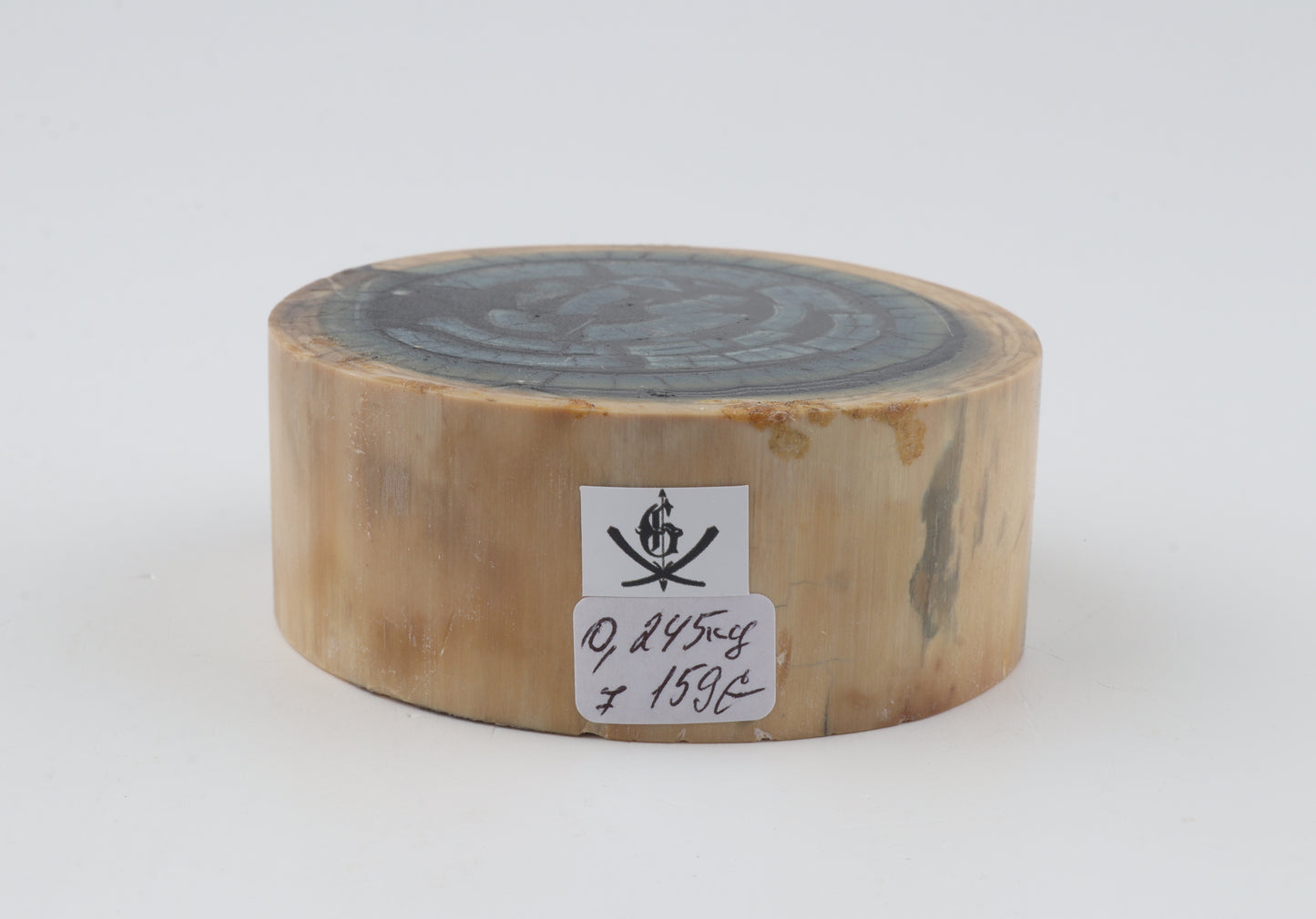 Stabilized mammoth ivory piece
