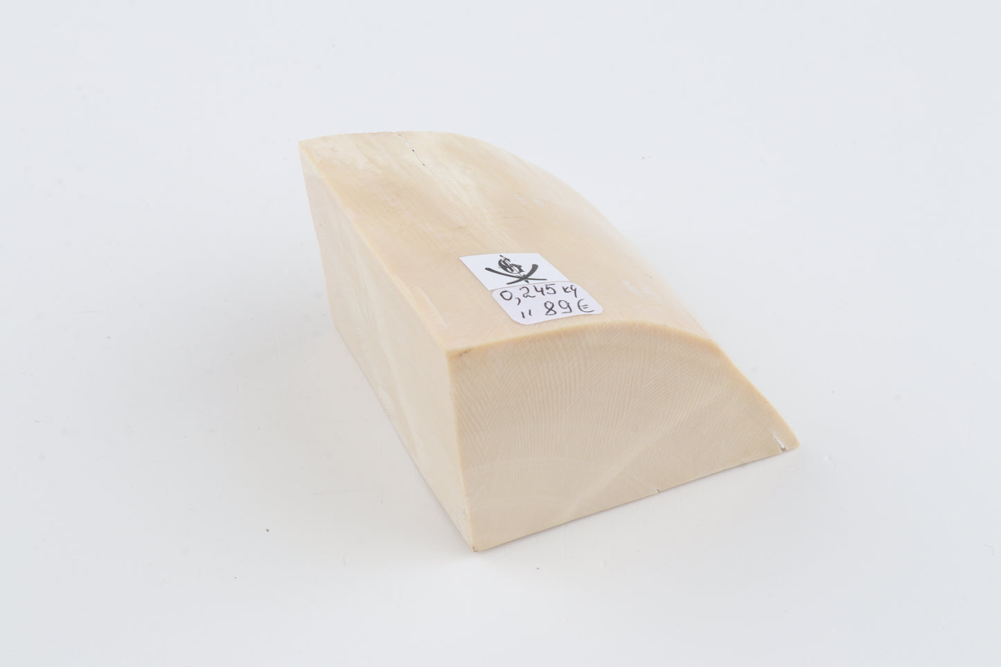 White mammoth ivory piece