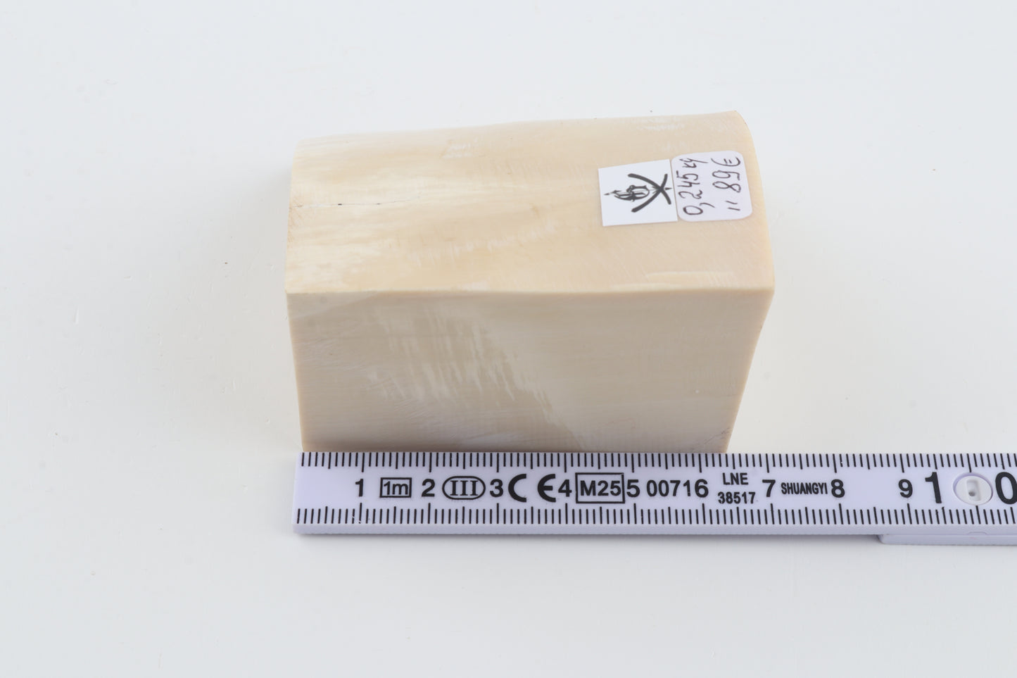 White mammoth ivory piece