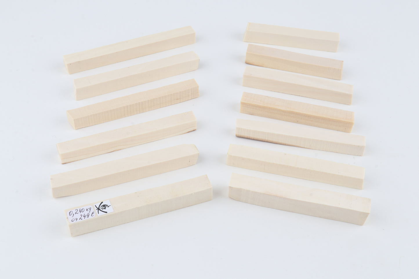 White mammoth ivory segments