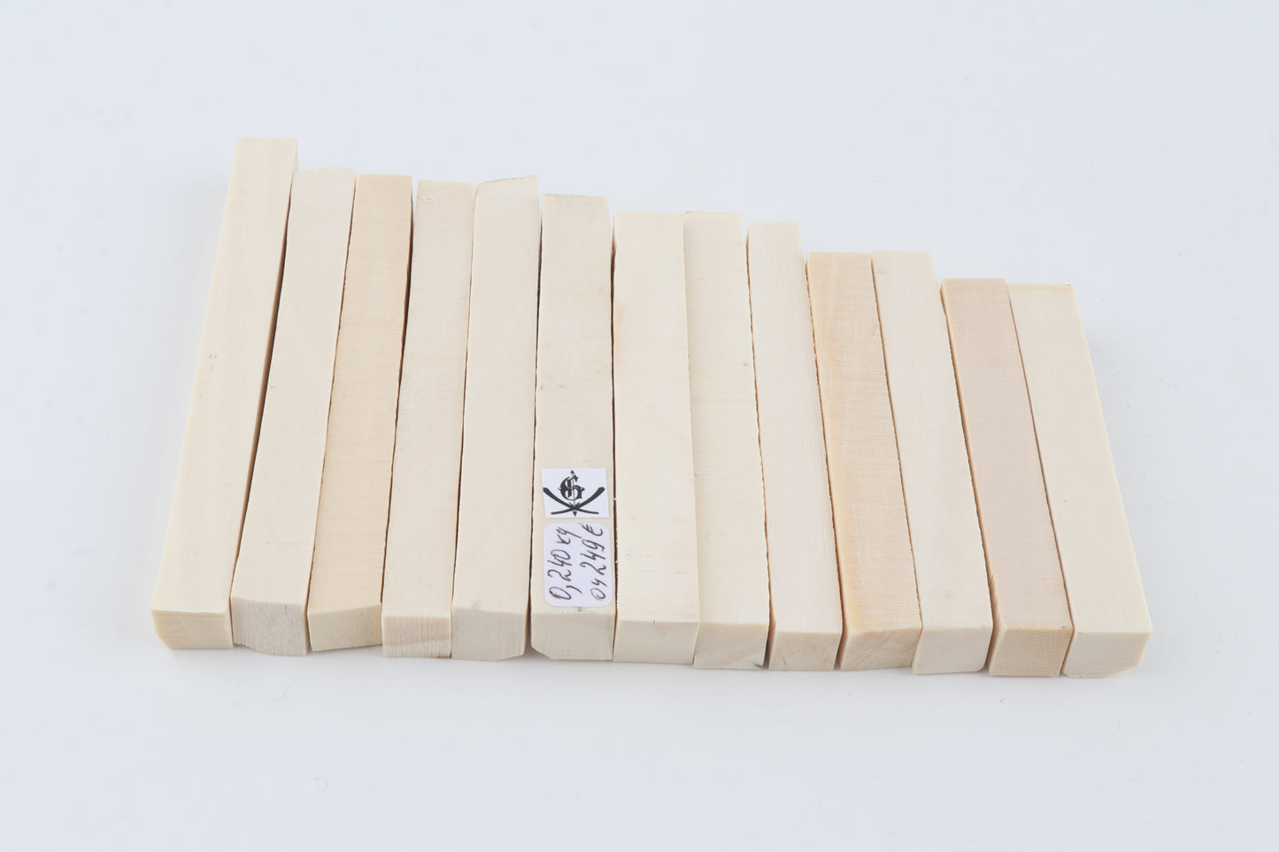White mammoth ivory segments