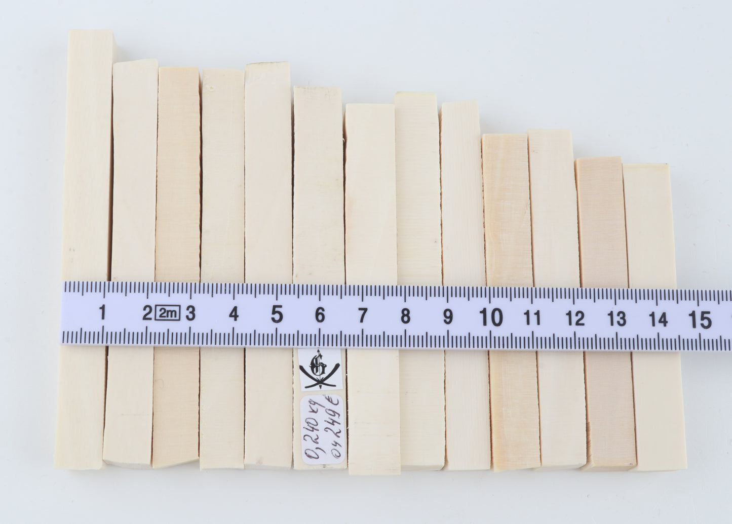 White mammoth ivory segments