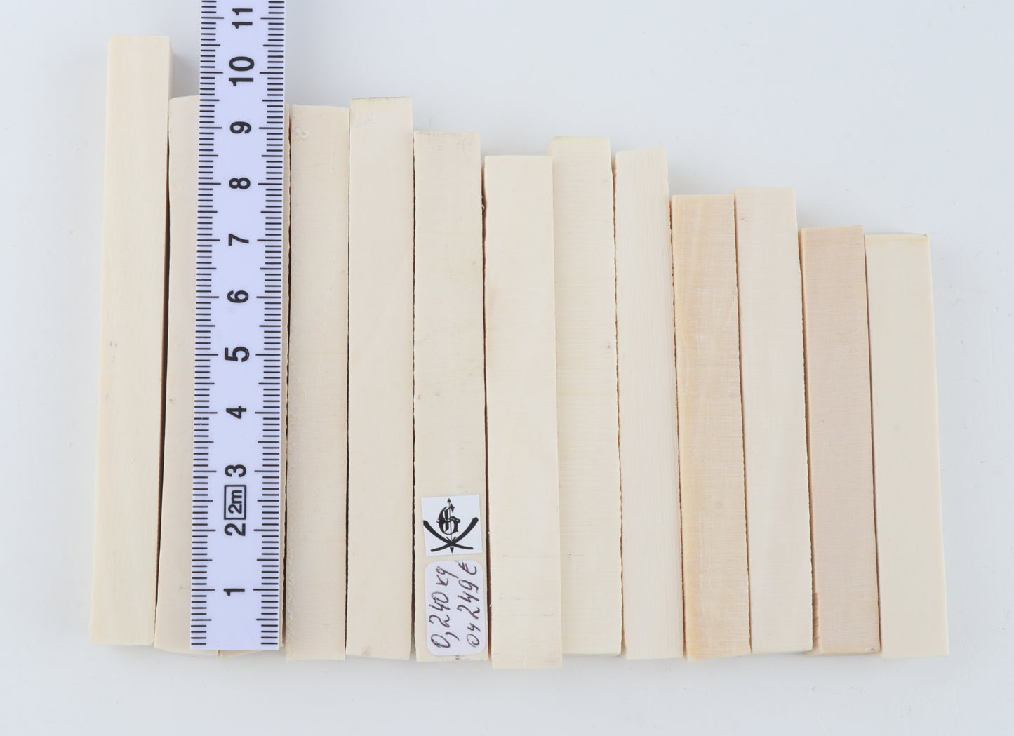 White mammoth ivory segments