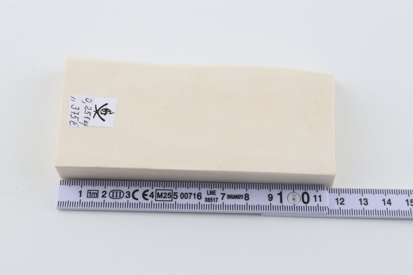 White mammoth ivory segment