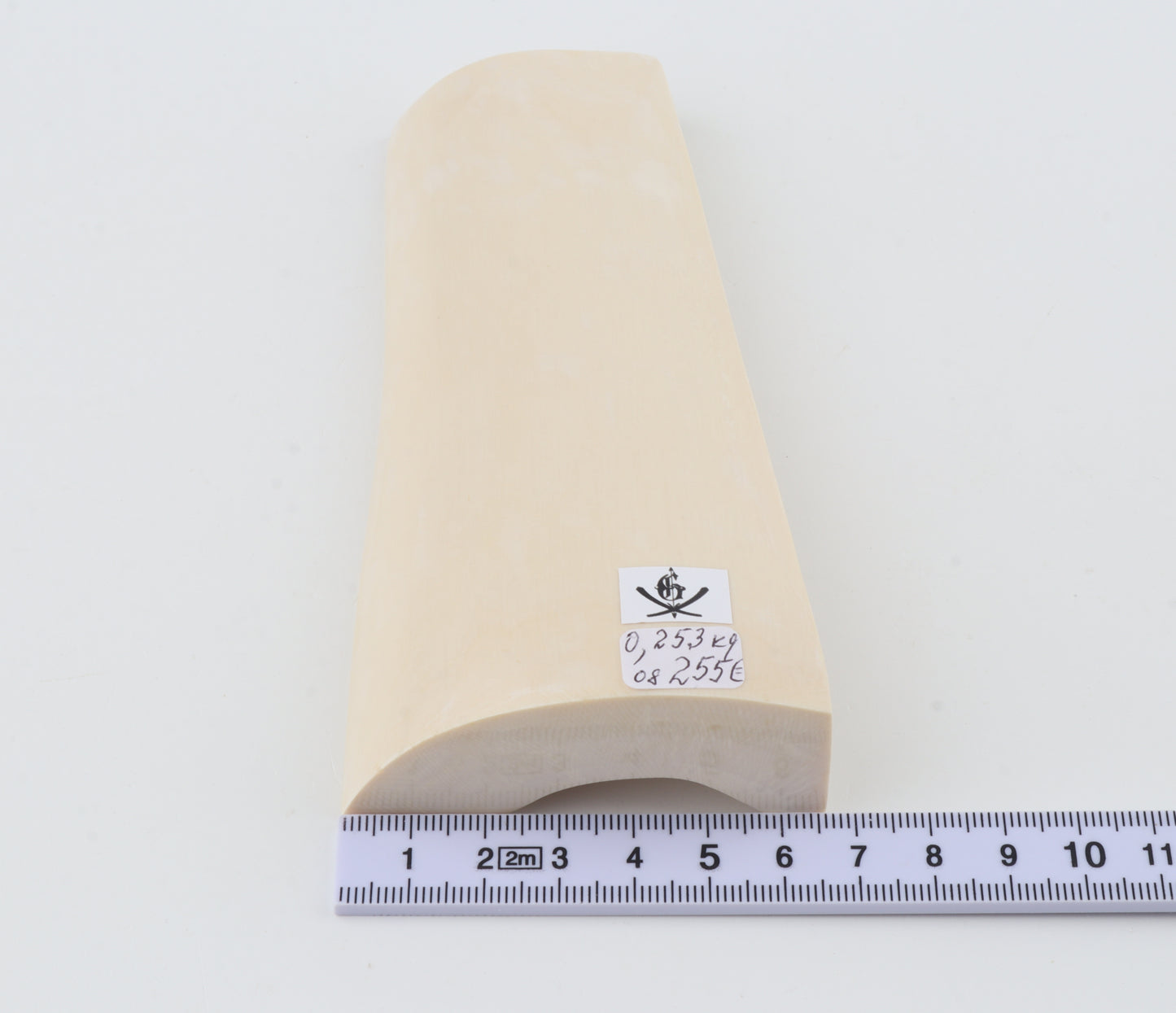 White mammoth ivory segment