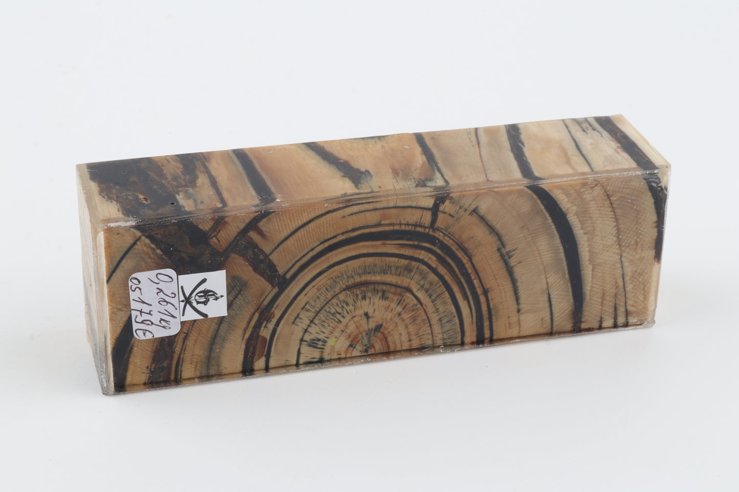 Stabilised mammoth ivory block