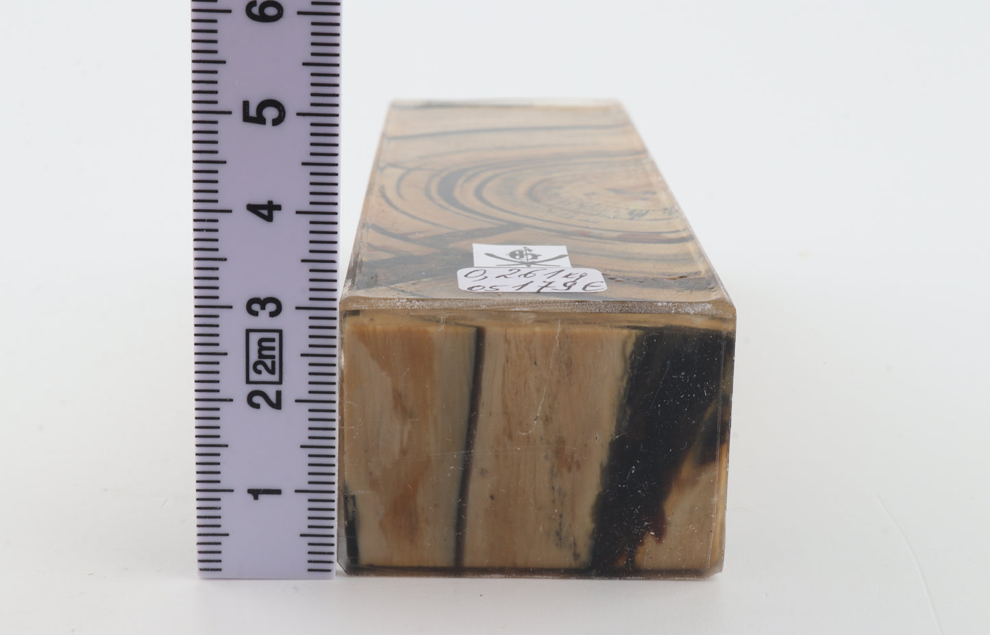 Stabilised mammoth ivory block
