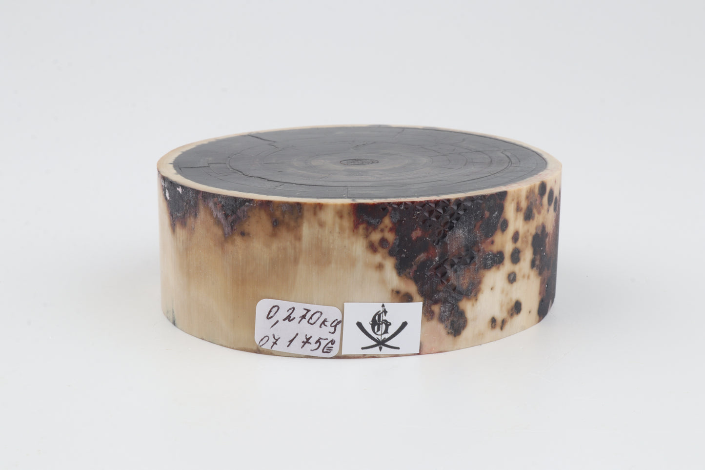 Stabilised mammoth ivory block