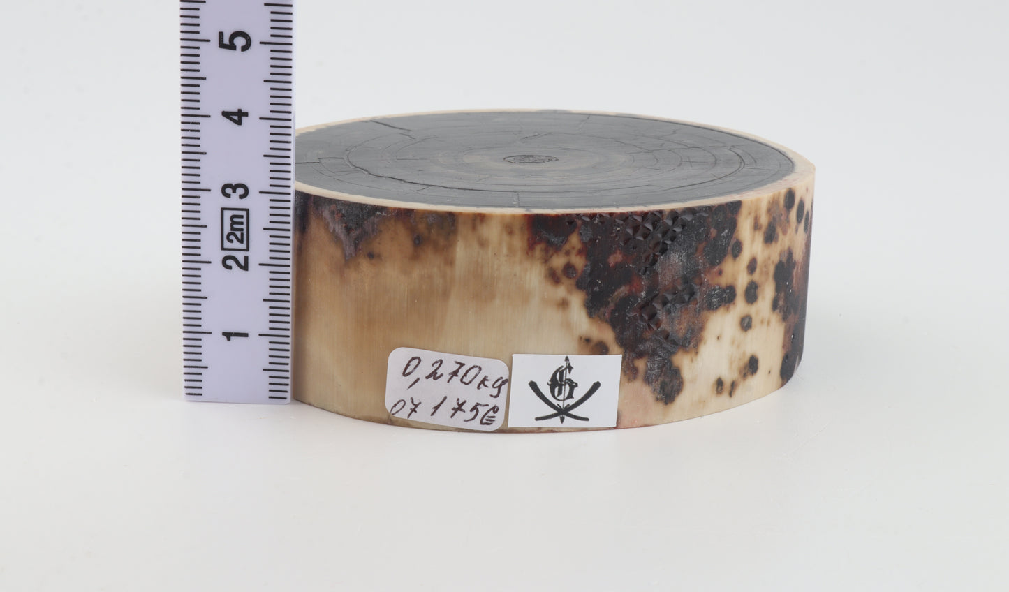 Stabilised mammoth ivory block