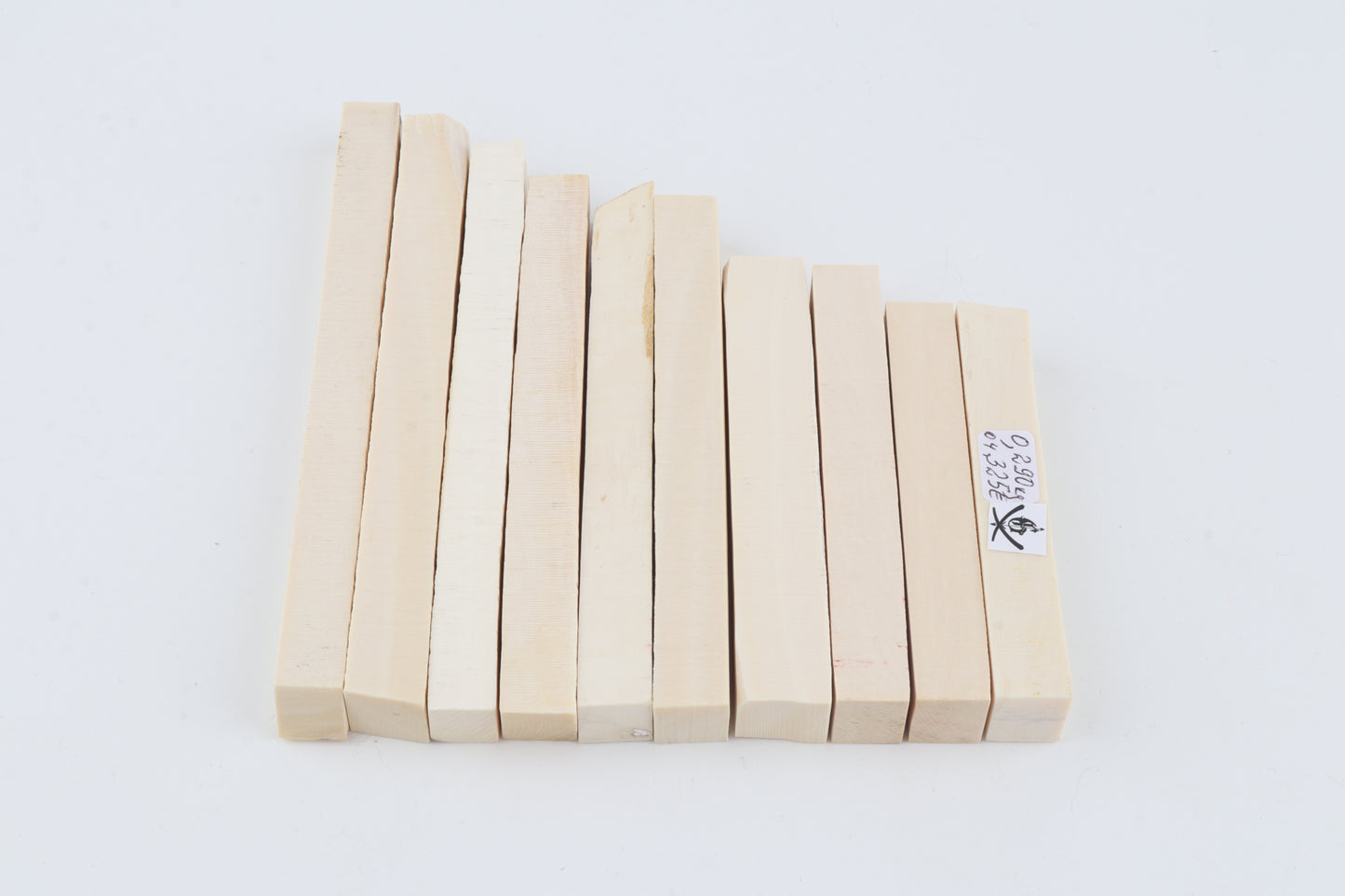 White mammoth ivory segments