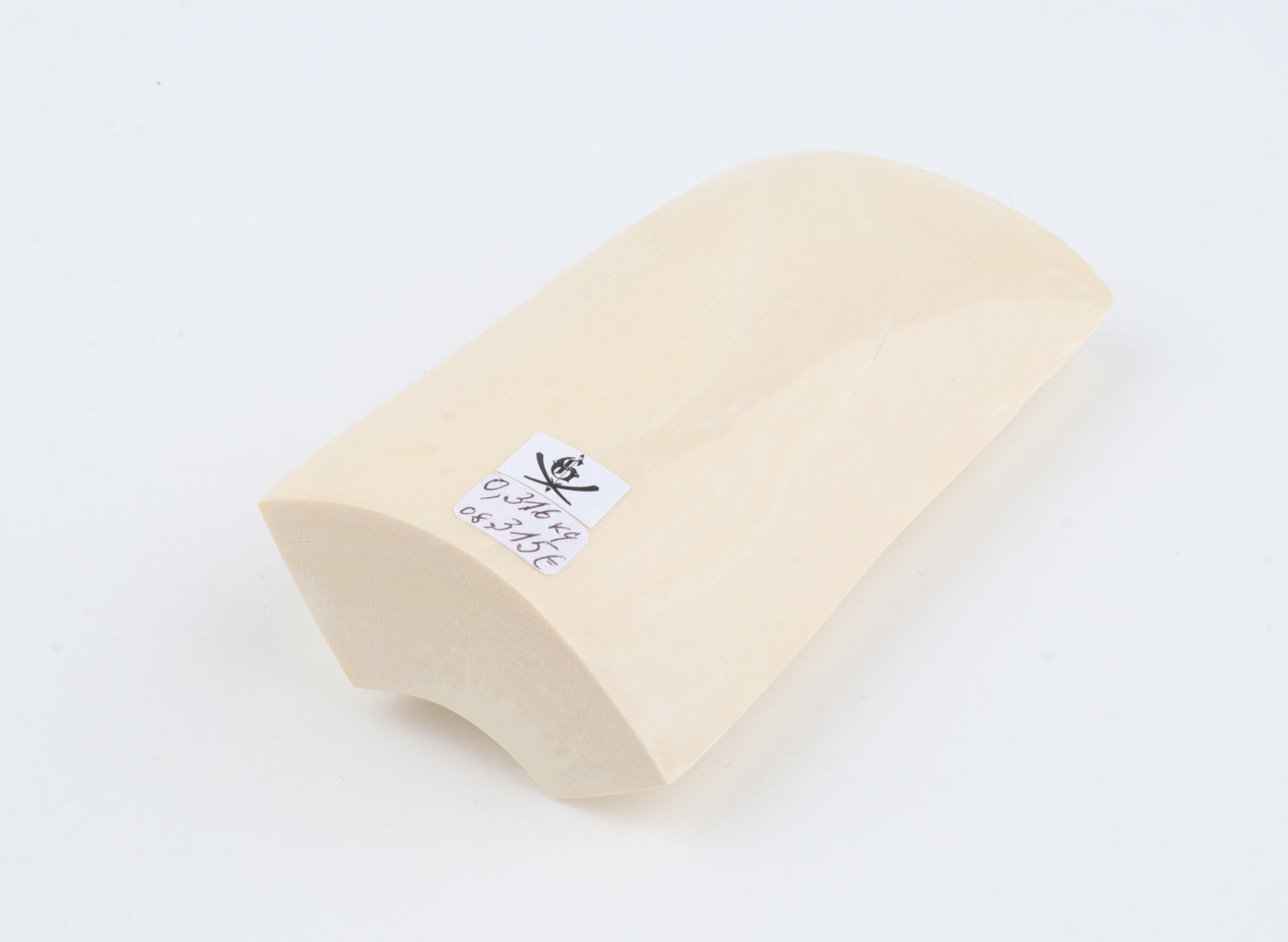 White mammoth ivory segment