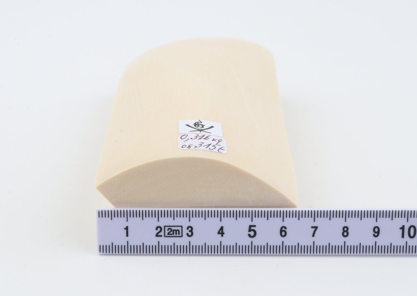 White mammoth ivory segment