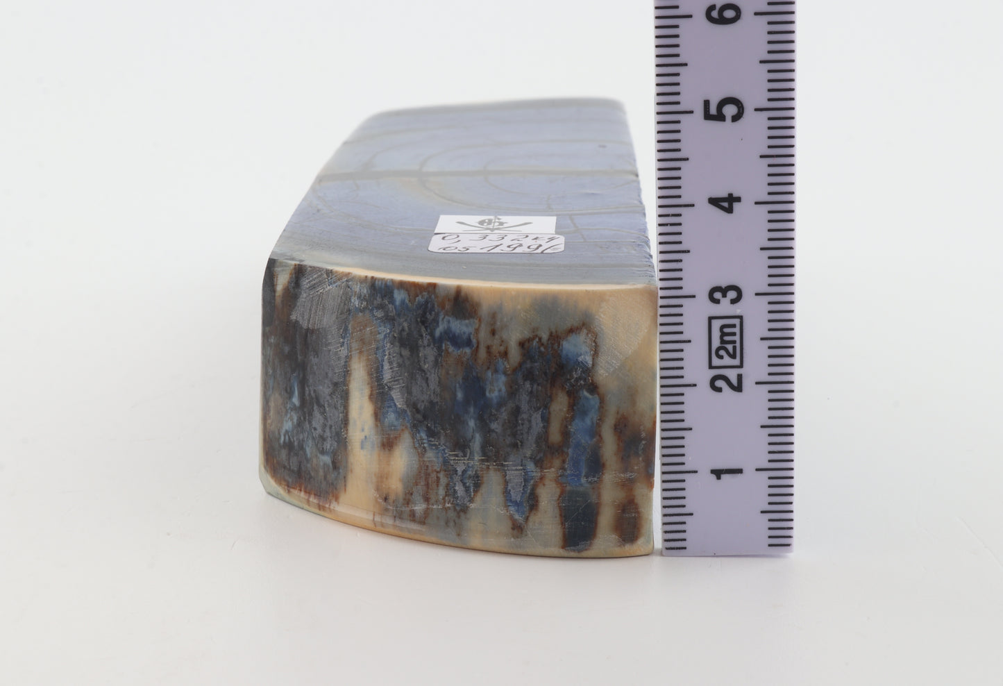 Stabilised mammoth ivory block