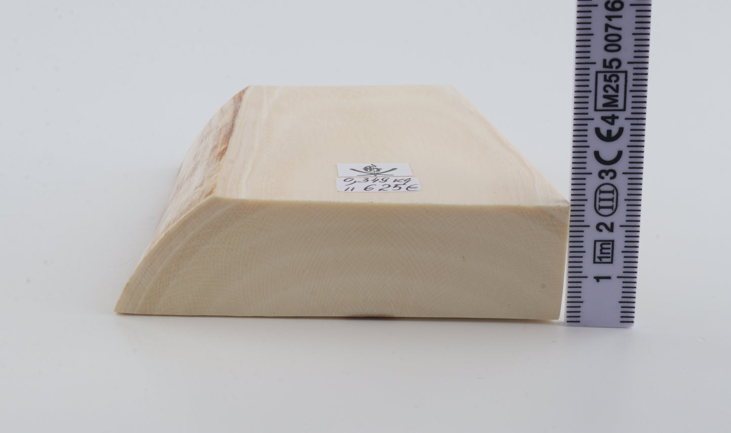 White mammoth ivory piece